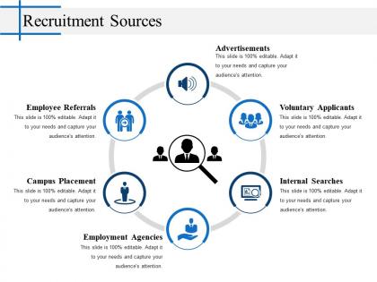 Recruitment sources powerpoint slide design ideas
