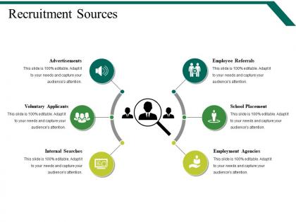 Recruitment sources powerpoint slide graphics