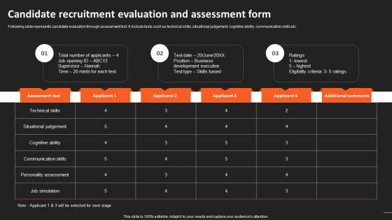 Recruitment Strategies For Organizational Candidate Recruitment Evaluation And Assessment Form