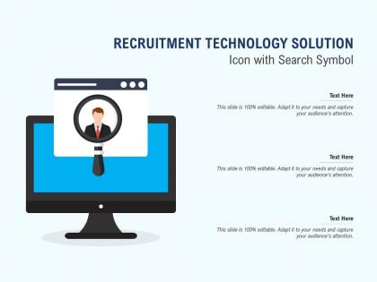 Recruitment technology solution icon with search symbol