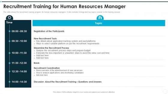 Recruitment training for human resources manager recruitment training to improve selection process
