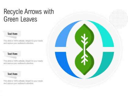 Recycle arrows with green leaves