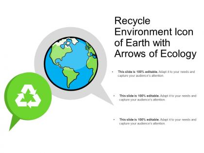 Recycle environment icon of earth with arrows of ecology