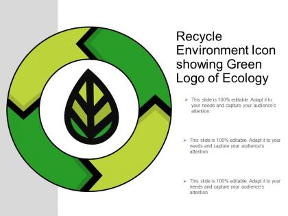 Recycle environment icon showing green logo of ecology