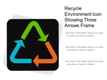 Recycle environment icon showing three arrows frame
