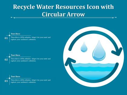 Recycle water resources icon with circular arrow