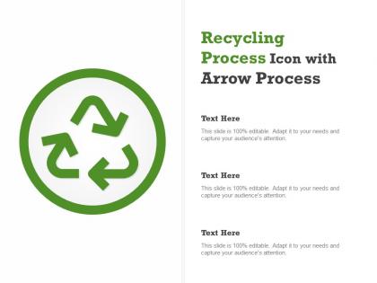 Recycling process icon with arrow process