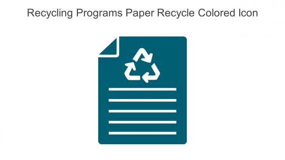 Recycling Programs Paper Recycle Colored Icon In Powerpoint Pptx Png And Editable Eps Format