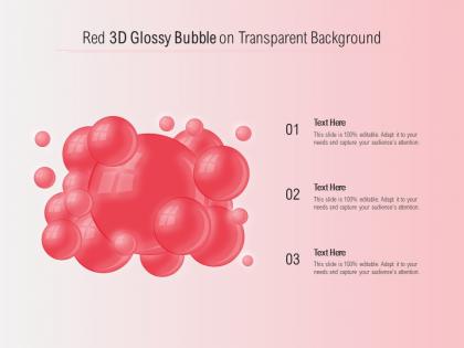 Red 3d glossy bubble on transparent background