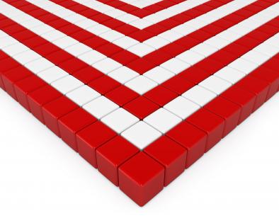 Red and white cubes making square pattern stock photo
