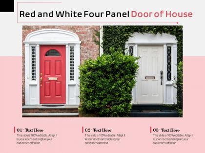 Red and white four panel door of house