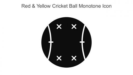 Red And Yellow Cricket Ball Monotone Icon In Powerpoint Pptx Png And Editable Eps Format