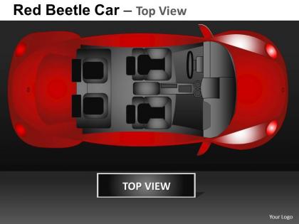Red beetle car top view powerpoint presentation slides db