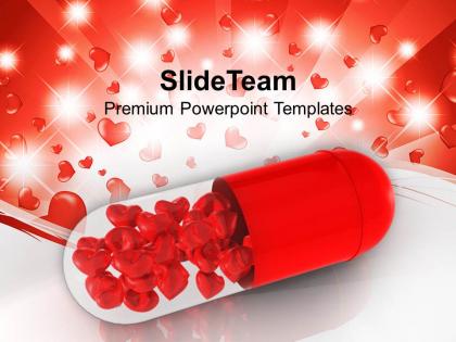 Red capsule with red hearts powerpoint templates ppt backgrounds for slides 0213