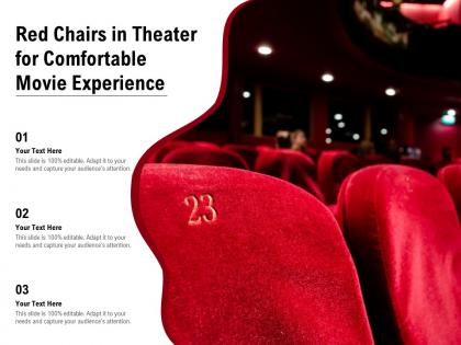 Red chairs in theater for comfortable movie experience