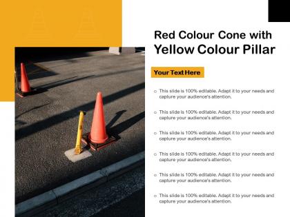 Red colour cone with yellow colour pillar