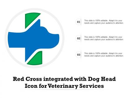 Red cross integrated with dog head icon for veterinary services