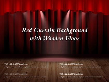 Red curtain background with wooden floor