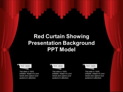 Red curtain showing presentation background ppt model