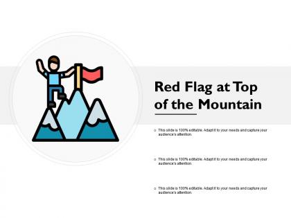 Red flag at top of the mountain
