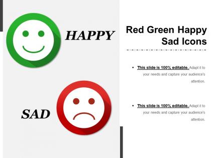 Red green happy sad icons