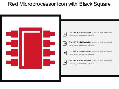 Red microprocessor icon with black square