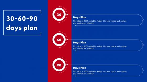 Red Ocean Vs Blue Ocean Strategy 30 60 90 Days Plan Ppt Professional Good