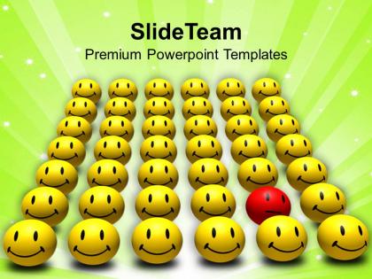 Red odd one out smiley powerpoint templates ppt themes and graphics 0213