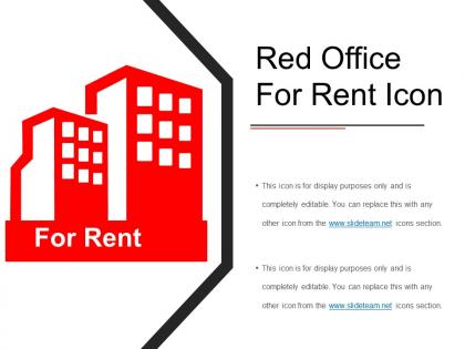 Red office for rent icon
