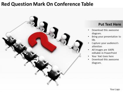 Red question mark on conference table ppt graphics icons powerpoint