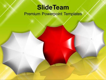 Red umbrella leadership concept business powerpoint templates ppt themes and graphics