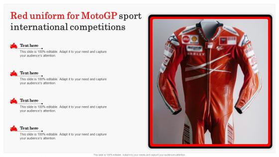 Red Uniform For MOTOGP Sport International Competitions