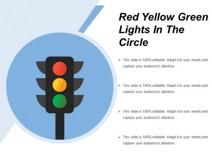 Red yellow green lights in the circle