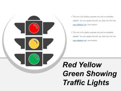 Red yellow green showing traffic lights
