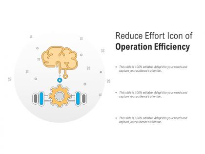 Reduce effort icon of operation efficiency
