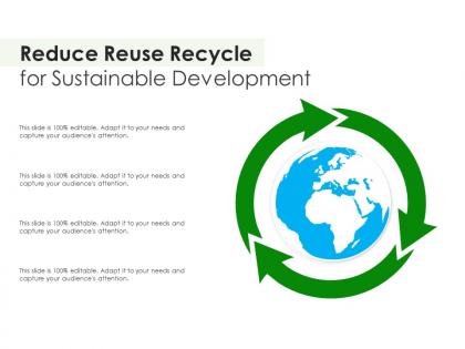 Reduce reuse recycle for sustainable development