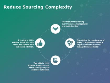 Reduce sourcing complexity services ppt powerpoint presentation show graphics design