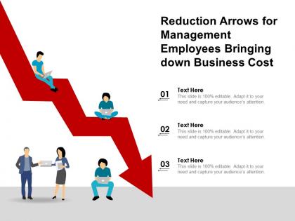 Reduction arrows for management employees bringing down business cost