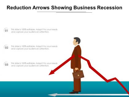 Reduction arrows showing business recession
