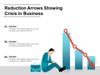 Reduction arrows showing crisis in business