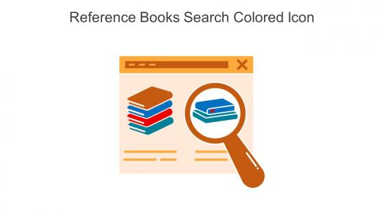 Reference Books Search Colored Icon In Powerpoint Pptx Png And Editable Eps Format