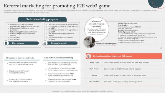 Referral Marketing For Promoting P2e Business Plan And Marketing Strategy For Multiplayer