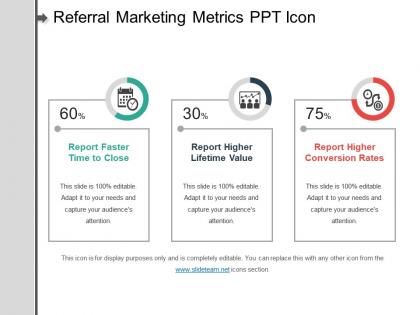 Referral marketing metrics ppt icon