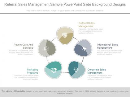 Referral sales management sample powerpoint slide background designs