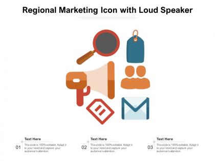 Regional marketing icon with loud speaker