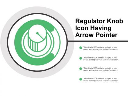 Regulator knob icon having arrow pointer