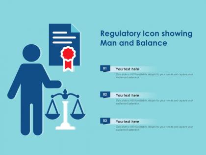 Regulatory icon showing man and balance