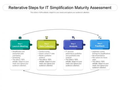 Reiterative steps for it simplification maturity assessment