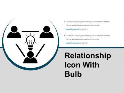 Relationship icon with bulb powerpoint graphics