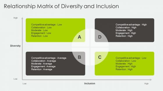 Relationship Matrix Of Diverse Workplace And Inclusion Priorities Ppt Template